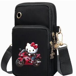 Sanrio for Hello Kitty Nylon Zipper Wallet & Small Crossbody Bag..Phone Holder